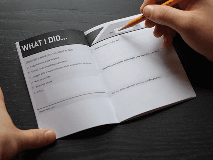  Photo of filling out task checklist diary 