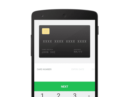 A screenshot of a credit card on mobile