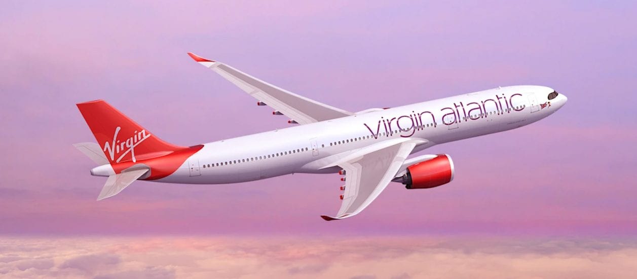 Virgin Atlantic airplane in flight