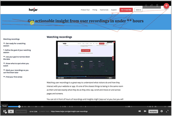 User session recording can help you understand how users interact with your product on site.