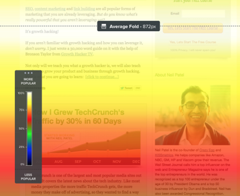 A scroll heat map. Included is a legend to allow the user to understand how to read and understand the data.