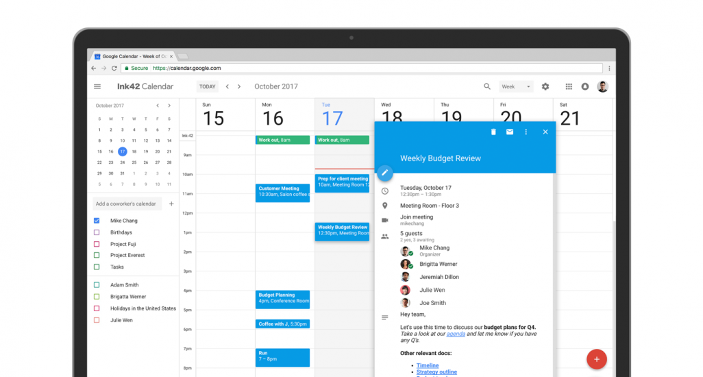 Google new calendar interface in 2017 changed the mental model for users. 