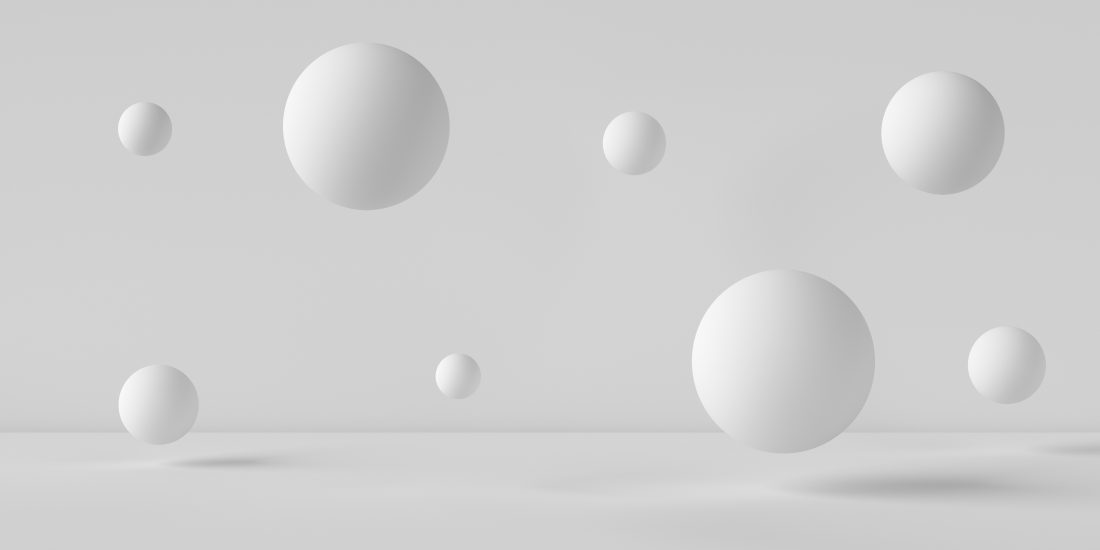 Image of differently shaped 3D spheres. 