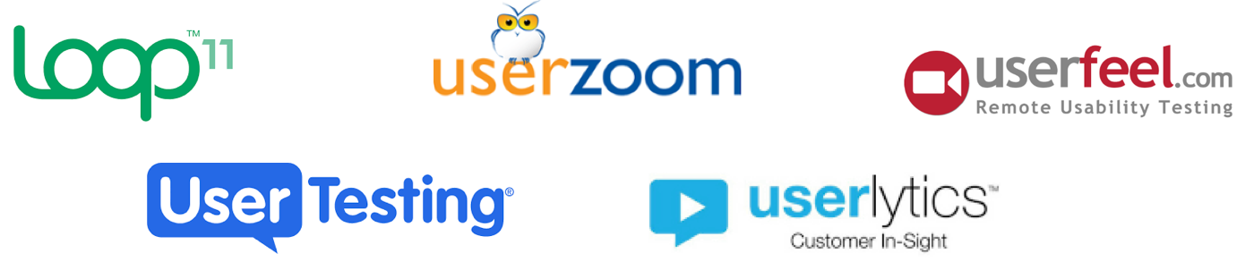 The logos of Loop, userzoom, userfeel, UserTesting, and userlytics.