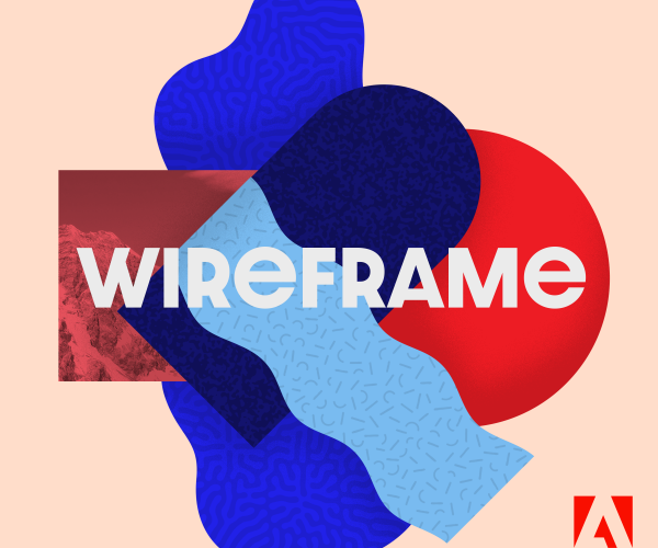 Wireframe with Adobe logo