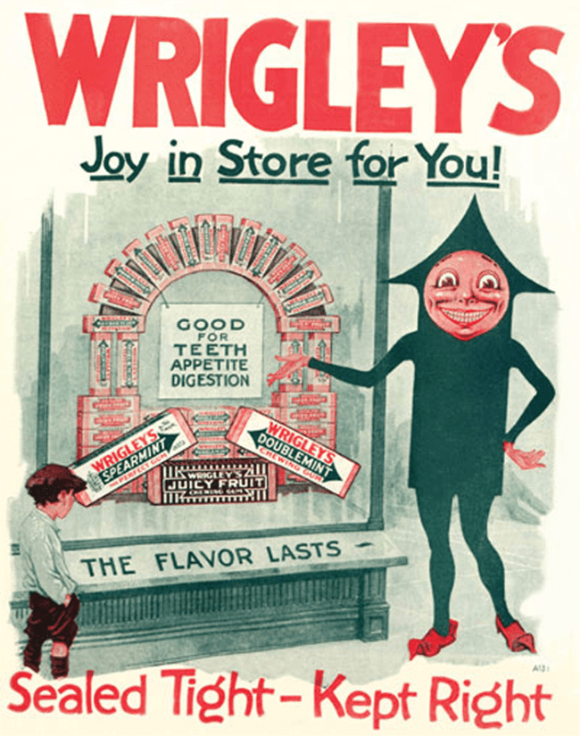  Advertisement for Wrigley's gum from 1915.