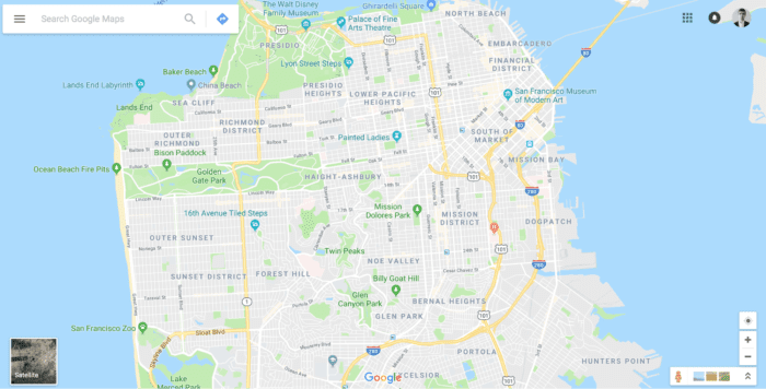  Google map of San Francisco