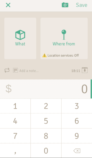  Image of an app that takes photos of receipts for expense reports. 