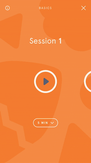Popular meditation app, Headspace, shows a user's progress before they can take the next step.  