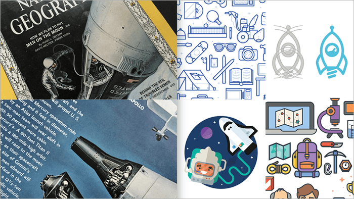  Moodboard showing aeronautics theme