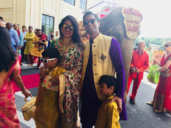  Mona and her family at a traditional Indian wedding.