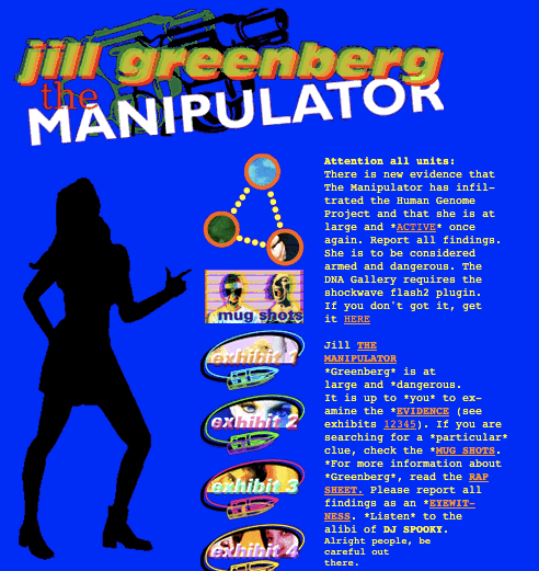 Photographer Jill Greenberg's very playful 1995 website 'The Manipulator.'