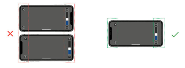 An asymmetrical vs. symmetrical layout for iPhone
