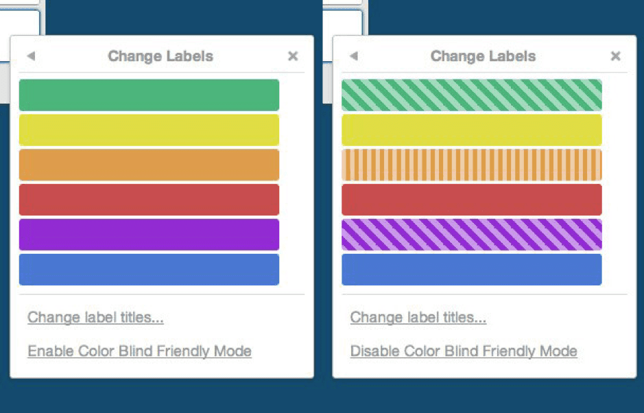 Labels in different colors, textures, and patterns