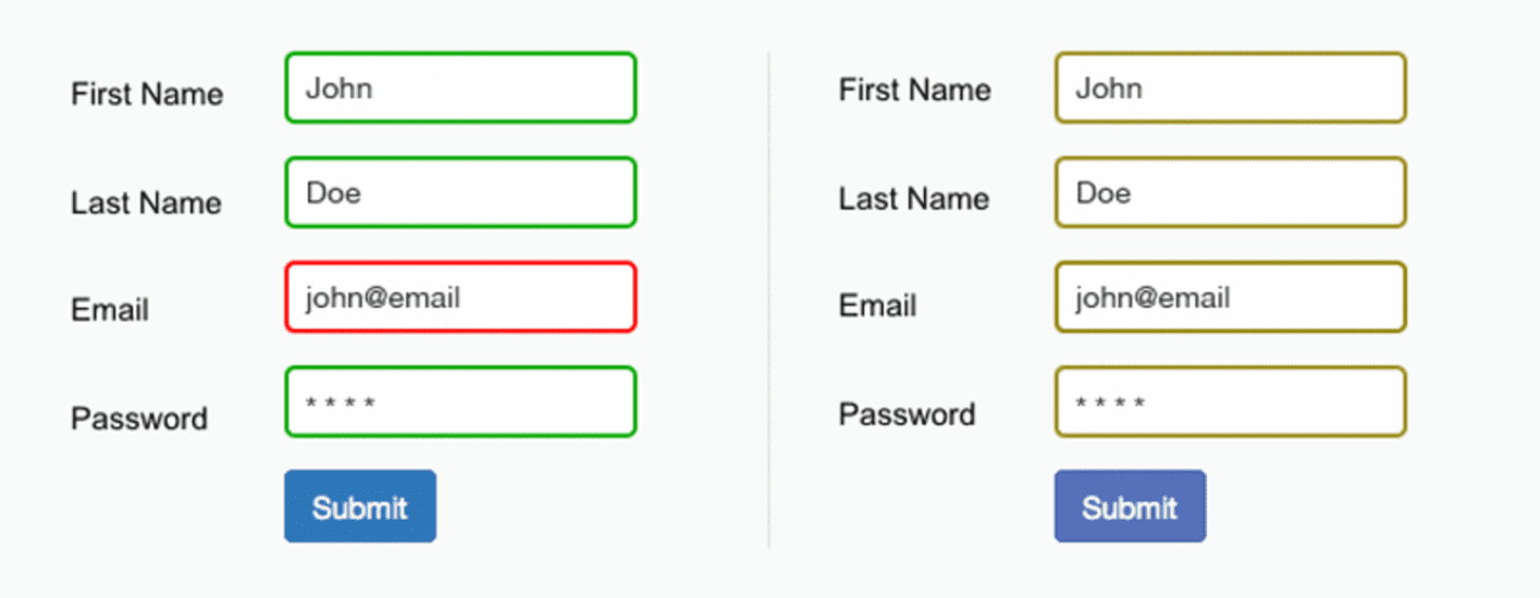 color-coordinated form field