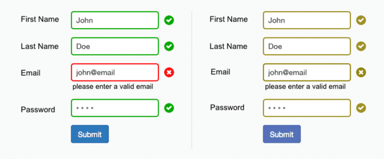 visual of icons on form field