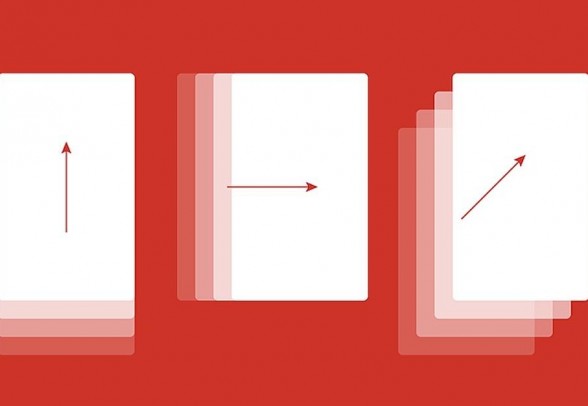 An illustration showing the different ways of swiping and fading