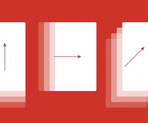 An illustration showing the different ways of swiping and fading