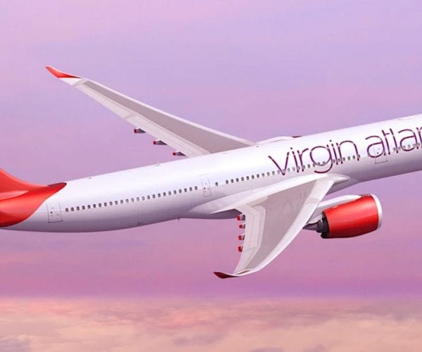 Virgin Atlantic airplane in flight