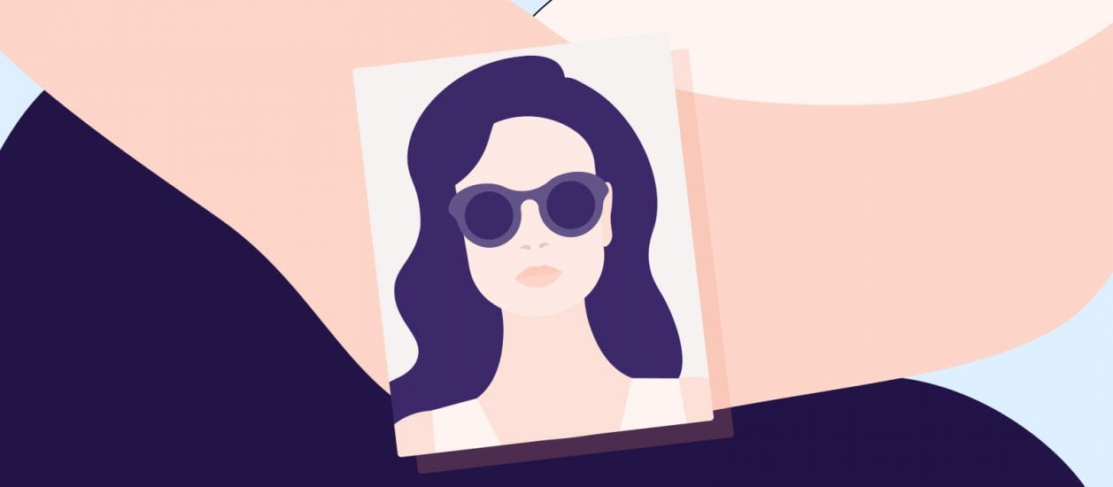 Illustration of a woman wearing sunglasses