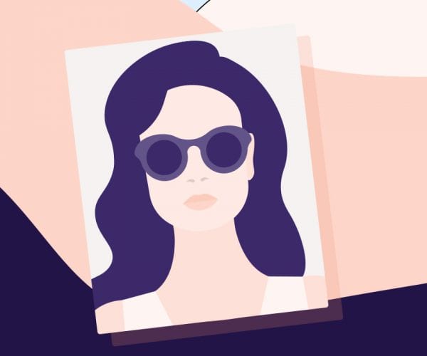 Illustration of a woman wearing sunglasses