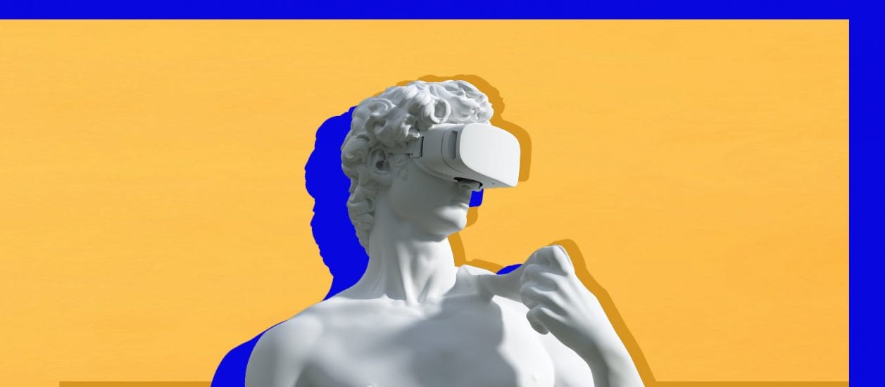 Michaelangelo wearing a VR headset