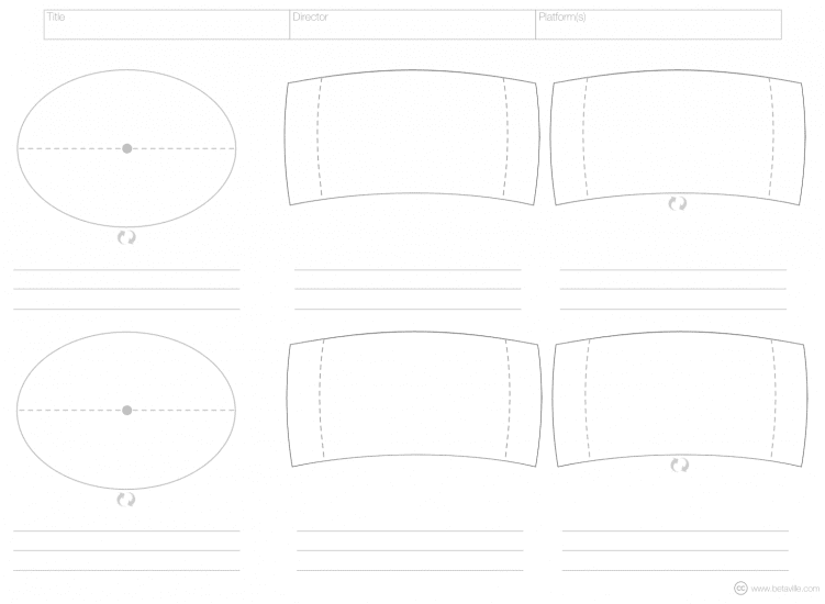 An example of a VR storyboard template shows an oval view and panoramic view.