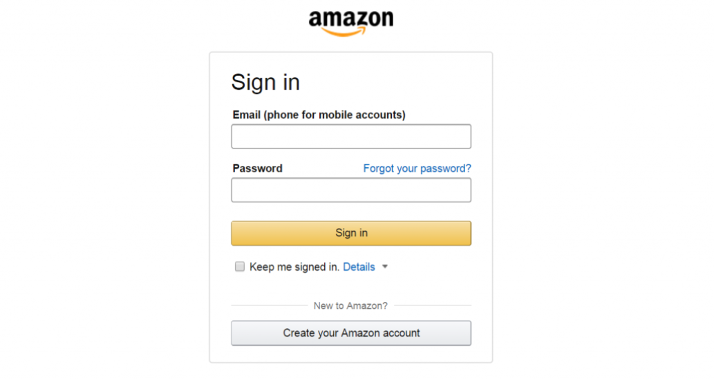 Amazon form fields are a good example of autofocus input fields to help users understand their starting point.