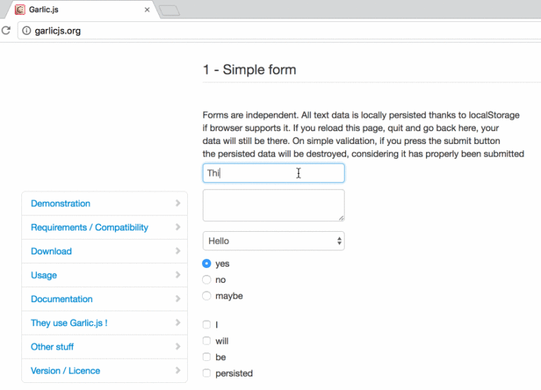 Garlic helps create form values locally until you submit the form.