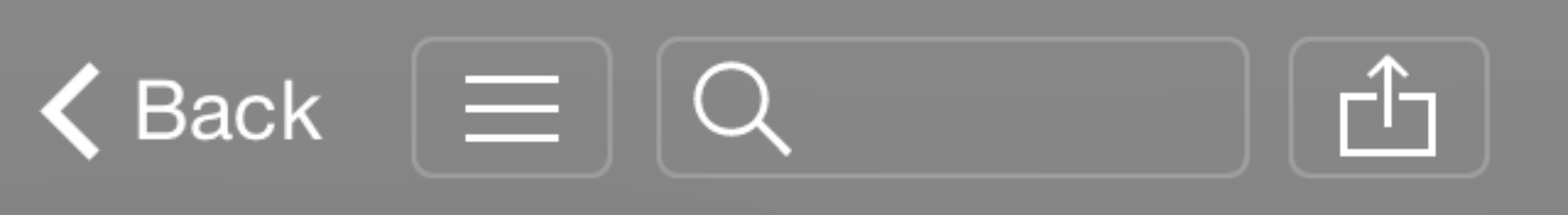 An iOS navigation bar with a properly used hamburger menu. 