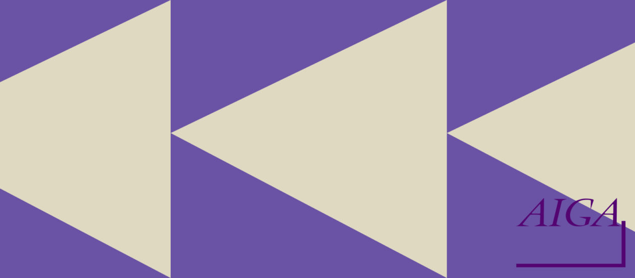 Gray triangles pointing to the left of the screen on a purple background