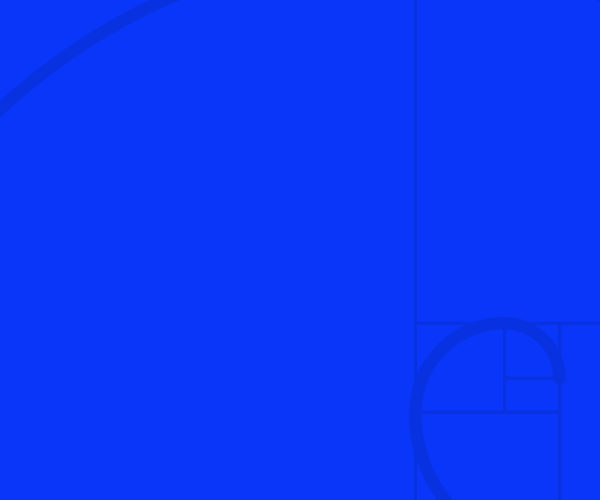 A low opacity fibonacci spiral on a blue background.