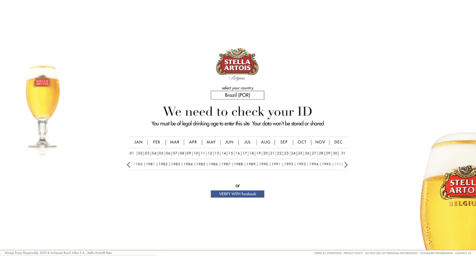 Many brewery websites are required by law to confirm the age of everyone who accesses them