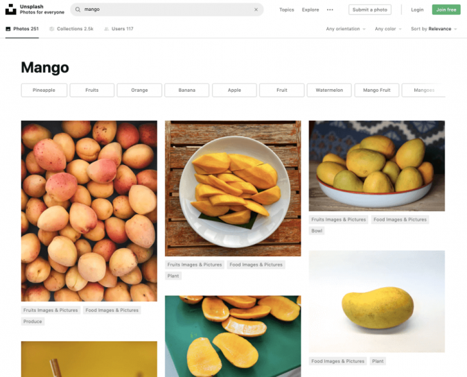Colorful mango photos can help designers explore a design concept. Image credit Unsplash.