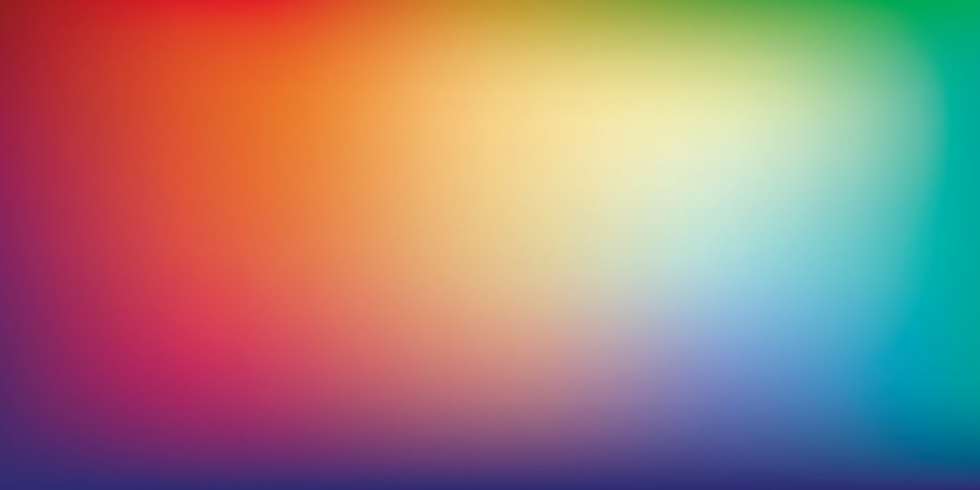 Using a rainbow gradient color palette can add depth and interest to a design. 