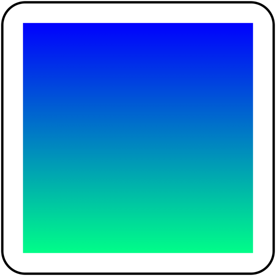 A linear gradient creates a band of colors from a straight line. 