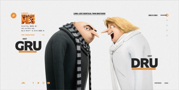Photo of Despicable Me 3’s marketing campaign incorporating white space.  