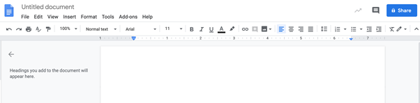 Design information architecture at play: Google Docs features the most important actions in the top panel. 