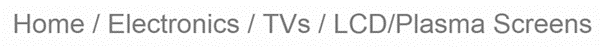 Example of poor breadcrumb structure; distinguishing between the different levels of this breadcrumb trail may be difficult for users.