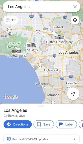 The Google Maps website (top) and mobile app (bottom) look almost identical.