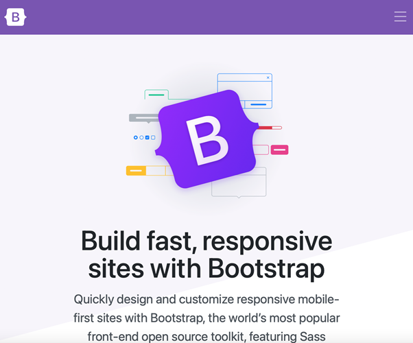 Image of Bootstrap using hamburger menus for small breakpoints.