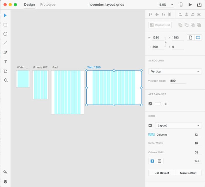  Use grid layout when designing web experiences.