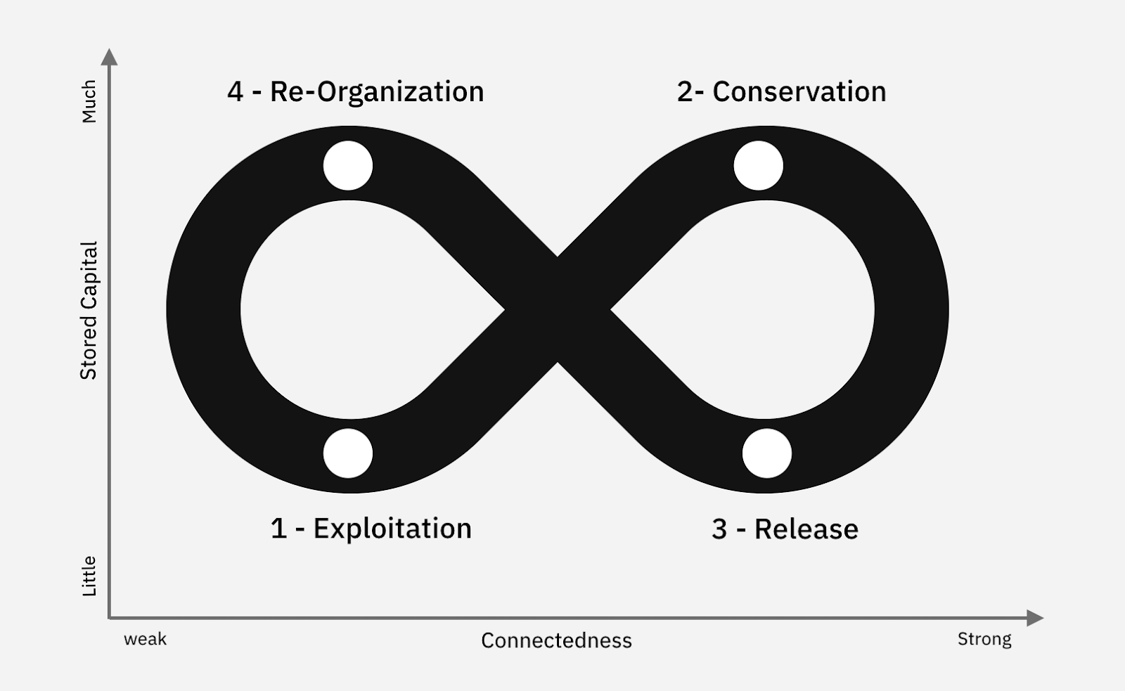 Adaptation of Buzz Holling's Adaptive Cycle model.