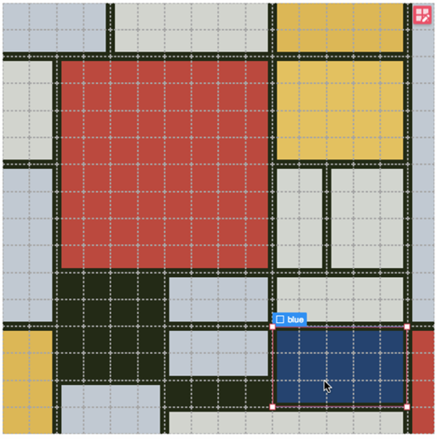 Piet Mondrian’s classical painting “Composition with Large Red Plane, Yellow, Black, Gray, and Blue” re-created with CSS Grid.