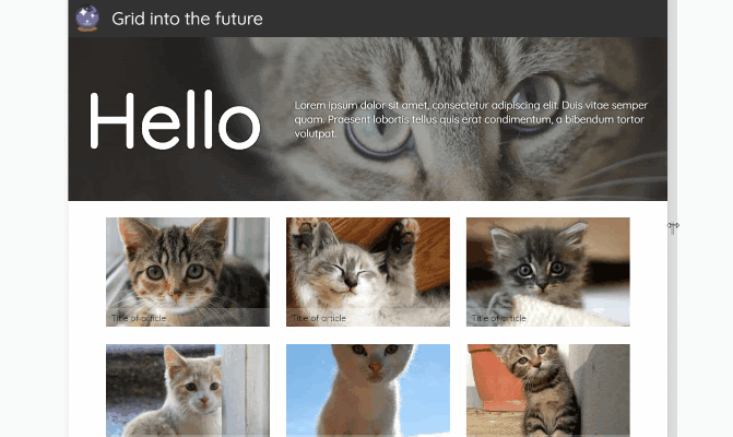 An example of a responsive grid layout with multiple cats. 