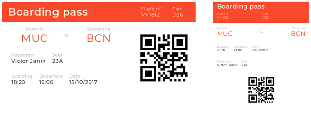 Boarding pass responsive layout with Grid.