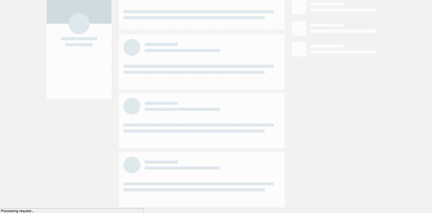 Illustration of the simplicity of skeletons during the wireframing phase of the design process.