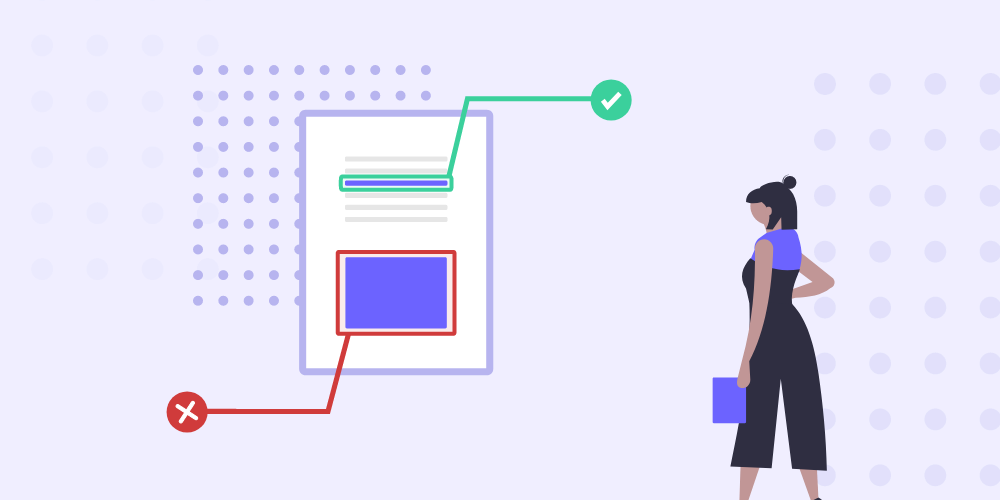 An illustration depicts abstract do's and don'ts in a user interface.