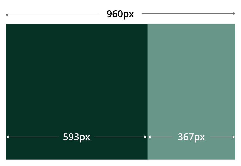 A proportional layout generated using the golden ratio.