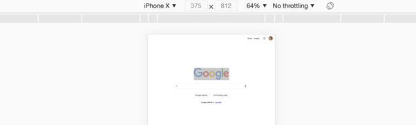 The Google Search page on the iPhone X screen.